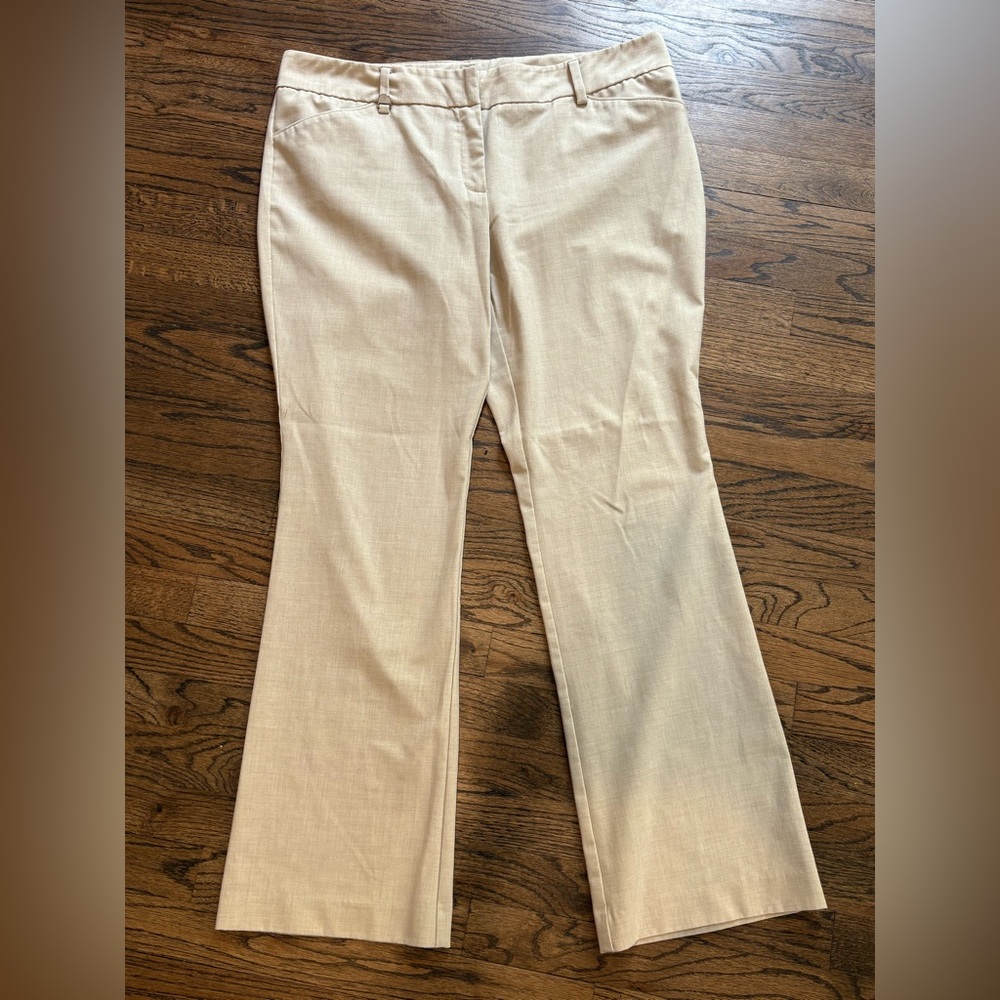 New York & Company Khaki Stretch Bootcut Trousers